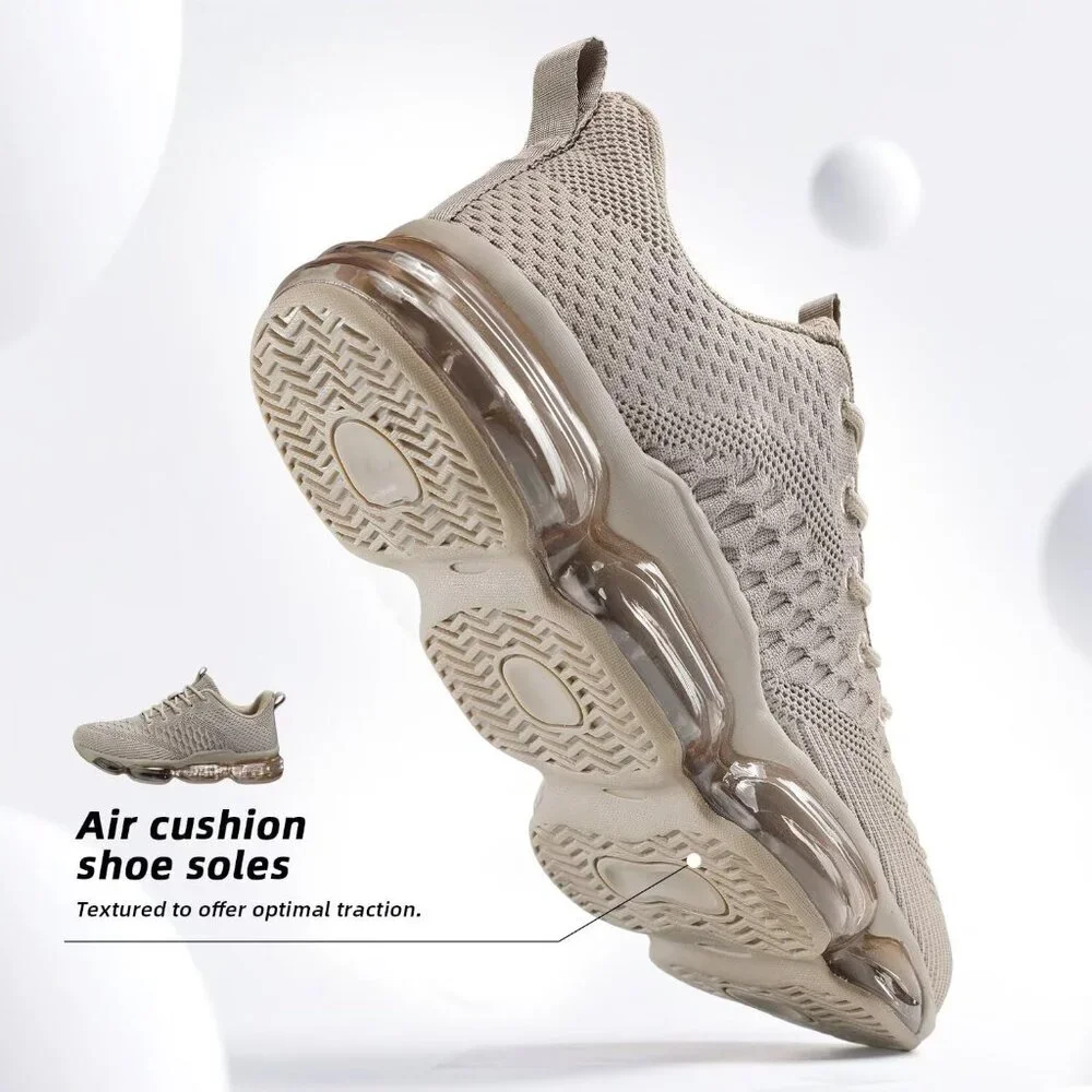 Men's Khaki Running Shoes Fashion Casual Walking Tennis Sneakers Trail Sport Gym